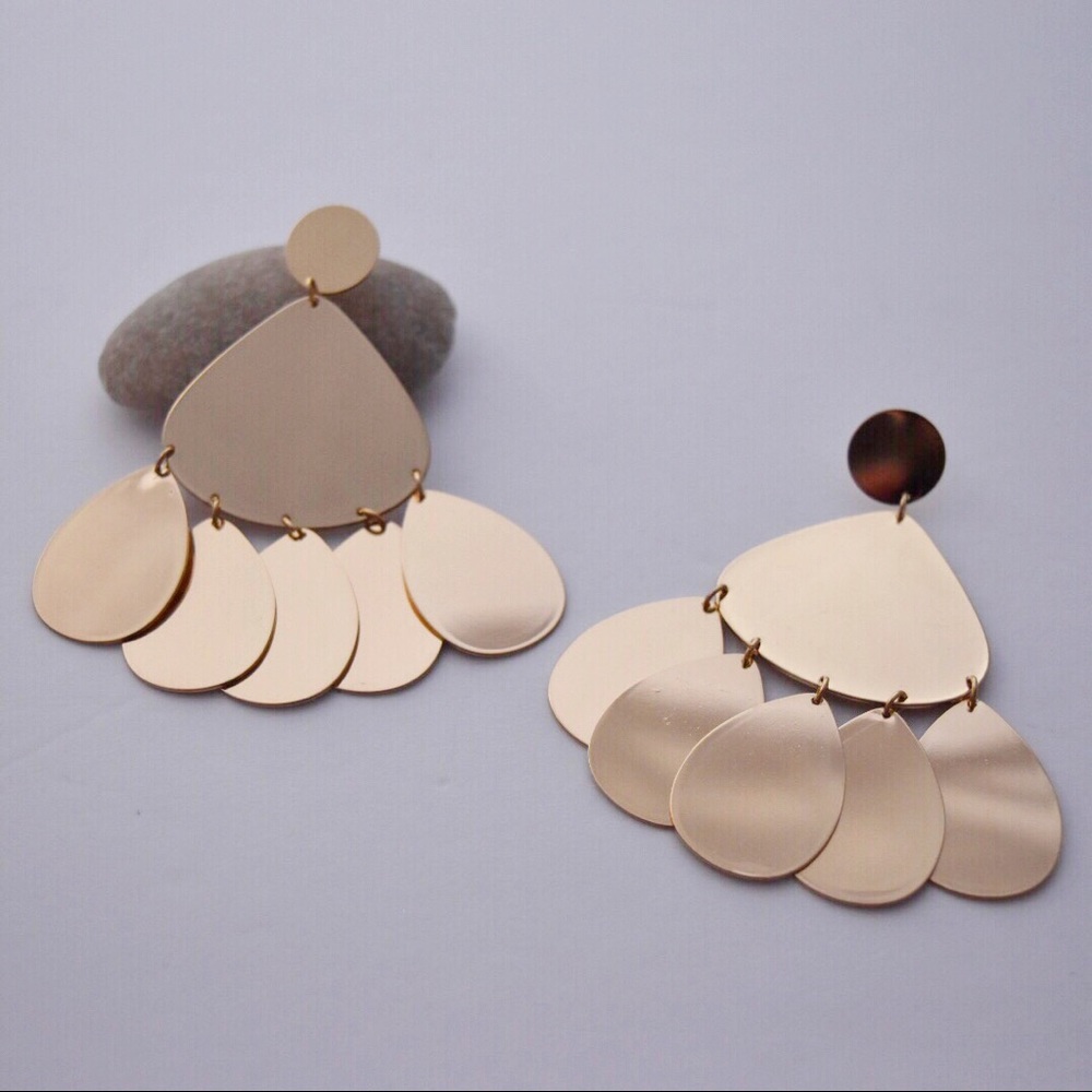 Gold Fringe Statement Earrings